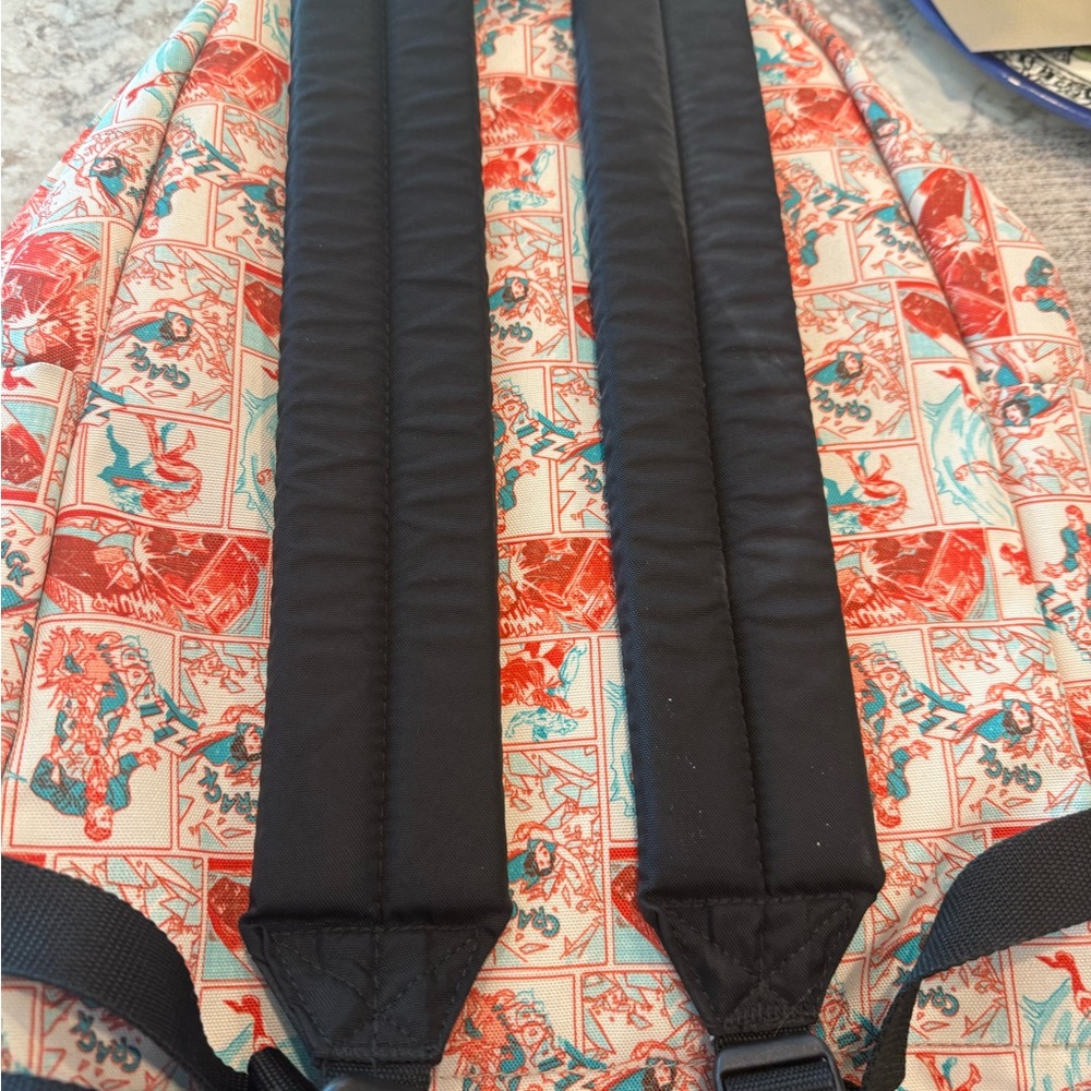 Eastpak Graphic Comic Backpack in Red and White - Picture 3 of 4